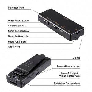 Mini Videocámara Digital Z8 1080P, Impermeable, Gran Angular, Visión Nocturna, Detección de Movimiento, Grabadora de Audio y Video Portátil, CMOS - Product Image 5
