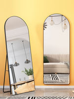 Miroir sur pied pleine grandeur personnalisé, incassable, avec cadre doré de luxe, pour coiffeur et vanité