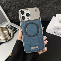 Coque de téléphone magnétique en grain de bois pour iPhone 17 Pro Max, étui de protection anti-chute professionnel pour iPhone 16