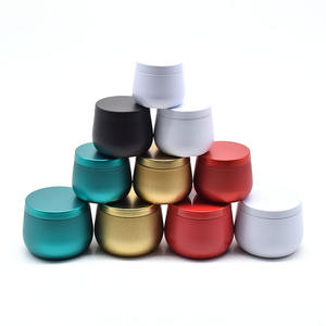 Vente en gros de 2oz 4oz 8oz Bougie <span class=keywords><strong>parfum</strong></span>ée de voyage vide ronde en métal noir <span class=keywords><strong>blanc</strong></span> <span class=keywords><strong>or</strong></span> avec cire de soja Boîte de conserve Conteneur de bougie avec couvercle - Product Image 1