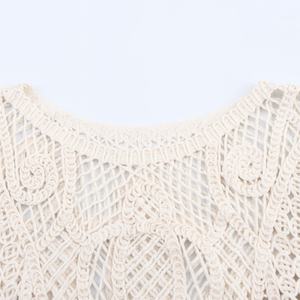 Suéter Casual de Manga Larga con Cuello Redondo Color Beige para Mujer, Transpirable, Estampado, 100% Poliéster, para Otoño - Product Image 3