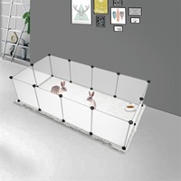 Enclos pour animaux, niche pour chien, grande clôture de protection de style villa pour chiens miniatures, cage pour animaux de compagnie en plastique transparent amovible