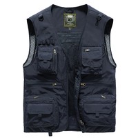 Gilet photo de voyage de pêche Safari de travail en plein air d'été pour hommes avec poches