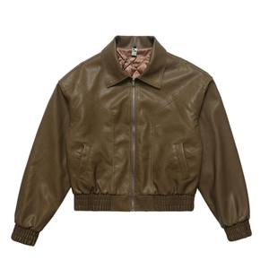 Giacca Varsity Personalizzata da Uomo, Alta Qualità, Ricamo, Impermeabile, in Pelle PU Nera, Stile Alla <span class=keywords><strong>Moda</strong></span> Universitario - Product Image 1