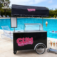 Chariot à gelato entièrement équipé, écoénergétique, pour la distribution de jus et de crème glacée, chariot alimentaire compact pour les desserts glacés