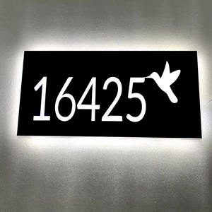 אור השמש מופעל על ידי 3d חוט אחורי מתכת צף מספרים חזית שם דלת קישוט עבור פרסום בניין - Product Image 6