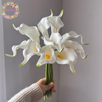 Hochwertige Künstliche Calla-Lilie 34cm Lang Perfekt für Muttertag Weihnachten Weiße Hochzeit Party oder Heimdekoration