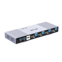 Commutateur KVM HDMI manuel 4 ports 8K60Hz avec 4 ports USB3.0, bouton de panneau et commande de bureau pour 4 ordinateurs