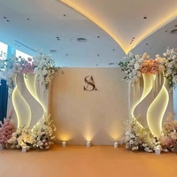 Panneau mural de toile de fond de mariage moderne et léger en PVC HKNSJ NSJ-CD023 sur mesure avec éclairage LED pour événements festifs et arrière-plan de scène