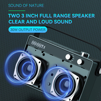 Haut-parleur Bluetooth portable T6 30W, haut-parleur sans fil, prend en charge le changeur de voix, micro sans fil rechargeable