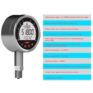 Manómetro de Presión Absoluta Hidráulico de Agua, Manómetro Digital de Acero Inoxidable, Resistente a Impactos, Alta Precisión, <span class=keywords><strong>200</strong></span> PSI o más - Product Image 2