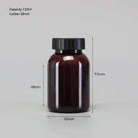 Vente flash - Bouteilles de pilules en plastique PET personnalisées avec logo, 150 ml, pour capsules et comprimés de vitamines