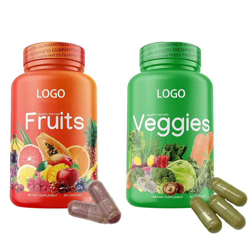 Частная Марка, 100% веганские суперпищевые Фруктовые и вегетарианские добавки для поддержки витаминов, тонкие капсулы для похудения