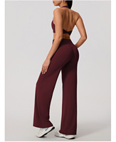 Soutien-gorge de sport européen et américain transfrontalier, dos nu, à découpe torsadée, avec coussinets rembourrés, sexy, pour le yoga et le Pilates, en Spandex/Nylon