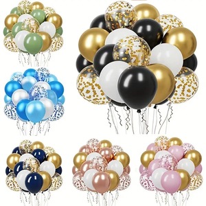 20 pièces Hstyle Vente Chaude Ballons en papier à paillettes et confettis dorés 15 pouces pour la décoration de mariages et d'anniversaires - Product Image 1