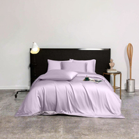 Ensemble de draps de lit 4 pièces en bambou tissé de luxe pour hôtel, style simple, 300 fils, toutes saisons, avec housse de couette et taies d'oreiller, personnalisable
