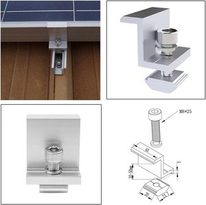 Abrazadera de <span class=keywords><strong>perfil</strong></span> de rieles solares de aluminio Abrazadera de <span class=keywords><strong>panel</strong></span> <span class=keywords><strong>solar</strong></span> Montaje en techo Estructura PV Sistema de soportes de montaje de <span class=keywords><strong>panel</strong></span> <span class=keywords><strong>solar</strong></span> - Product Image 3