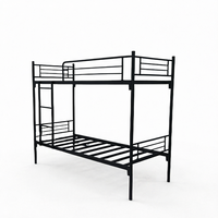Lit superposé en métal robuste, pliable, moderne, gain de place, avec échelle intégrée, taille simple, pour chambre d'hôtel ou d'école, avec plateforme tubulaire
