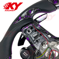 Volkswagen VW Golf Mk7 Mk7.5 R 7R GTI GTD GTE TSI Polo Tiguan Jetta GLI Scirocco için dövme karbon fiber LED'li RPM göstergeli direksiyon simidi