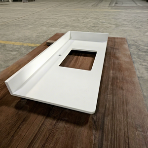 Polar White Quartz Kitchen <b>Island</b> Vanity Top Cut-To-Size 15-30mm Waterproof Eco-Friendly Lightweight Minimalist Villa Bathroom - Product Image 1