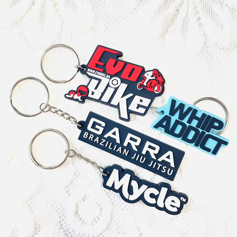 Wholesale Promotional Silicone Key Chain Custom Design Your Own Logo Rubber Soft PVC 3D Key Ring Enamel Personalized Keychains