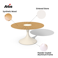 Artie High End Gartenmöbel China Garden Esstisch Holz Patio Restaurant Möbel Runde Tische für den Außenbereich