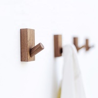 Crochet en bois massif sur la porte à suspendre au mur sans poinçonnage Crochet à vêtements à suspendre au mur