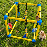 Aire de jeu pour chien en PVC écologique, résistante aux morsures, réglable, avec jouets suspendus pour l'entraînement et l'exercice des chiots en intérieur et en extérieur