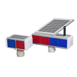Feux stroboscopiques LED solaires Chuang An Yue bleu rouge 12V 10W pour avertissement de circulation sur les croisements et autoroutes - Product Image 2