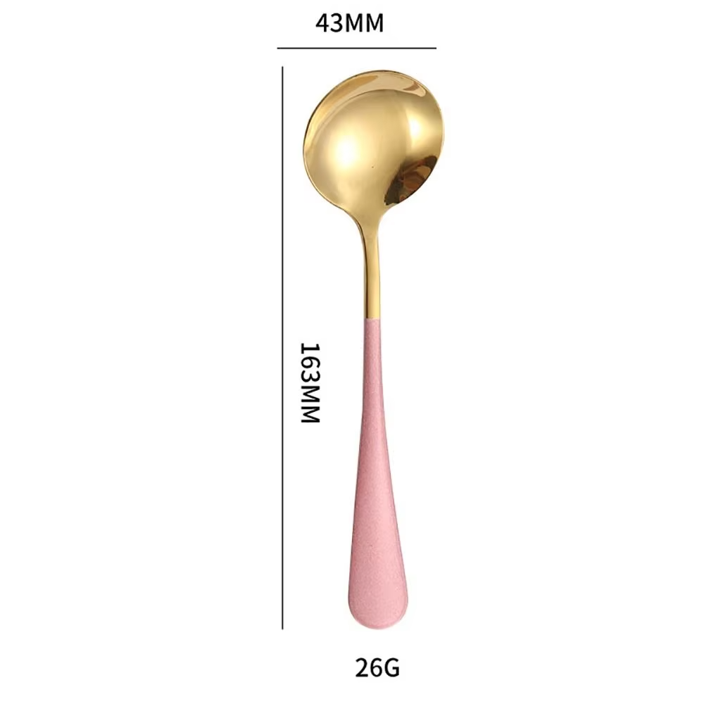 Gold with pink handle