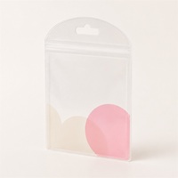 Pochette personnalisée en EVA avec fermeture éclair pour éponge de maquillage et houppette, pochette de rangement cosmétique en EVA givrée réutilisable avec logo et impression
