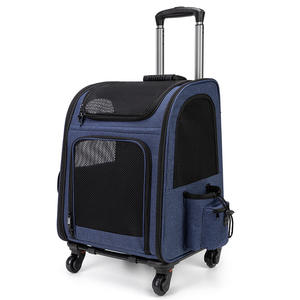 Popüler çok fonksiyonlu genişletilebilir suya dayanıklı nefes örgü tasarımı tekerlekler ile evcil hayvan taşıyıcı sırt çantası - Product Image 6