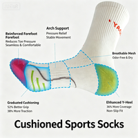 Chaussettes de sport personnalisées de haute qualité avec logo, respirantes et amortissantes, chaussettes mi-mollet pour femmes, chaussettes de badminton professionnelles pour l'entraînement et la gym
