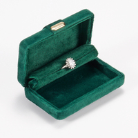 Boîte à bijoux EVERWIN en métal de luxe vert foncé de haute qualité avec fermeture à boucle en velours, design simple et créatif, pour colliers et bagues, vente en gros