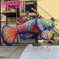 Suspendre la décoration de grands poissons de mer gonflables, ballon de poisson géant gonflable pour accessoires de scène
