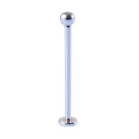 Moon-Shaped Stainless Steel Stud Earrings with Internal Threading for Helix Piercings Long Posts Dimple Studs-Gift
