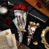 Simno 50 feuilles d'autocollants gothiques prédécoupés Washi pour journal, livre d'autocollants vintage sombre et cool pour Halloween, pour la papeterie décorative de journal