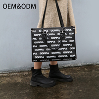 Grand sac cabas noir personnalisé blanc avec conception monogramme sacs à main en cuir végan sacs à main pour dames sacs à main pour femmes sacs cabas pour femmes/