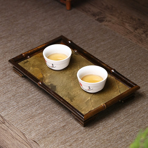 Bamboo Purple Rock <b>Tea</b> Tray With Lid Flat Ceramic <b>Tea</b> <b>Set</b> For Gongfu <b>Tea</b> Ceremony Accessories Afternoon <b>Tea</b> - Product Image 3