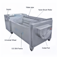 Ce Hoge Capaciteit Industriële Aardappel Wortel Kwast Roller Wassen En Schillen Apparatuur Grootschalige Reinigingsmachine