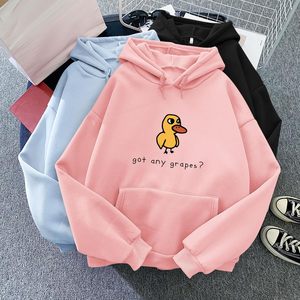 Sweat-shirt à capuche avec motif de canard mignon pour femme, sweat-shirt tricoté décontracté avec poche, imprimé de dessin animé amusant - Product Image 5