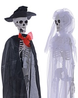 Décoration de squelette d'Halloween 90 cm, squelette amovible avec articulations complètes pour fêtes d'Halloween, maisons et cours