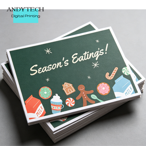 Christmas Greeting <b>Cards</b> A5 Size Personalised Christmas Wishes <b>Gift</b> <b>Card</b> Festival Advent Calendar Art Paper Film Lamination - Product Image 1