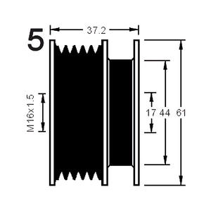 Dispositif de roue libre d'alternateur compatible avec SKODA FABIA I 1.2 Essence (KW : 47, CV : 64) de 01-2003 à 03-2008 885023M - Product Image 3
