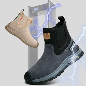 Bottes de sécurité OLICOM unisexes en daim de vachette de haute qualité, avec embout en acier anti-écrasement, antistatiques, à enfiler, chaussures de travail, chaussures de sécurité - Product Image 1