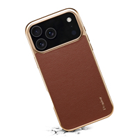 Coque de téléphone pour iPhone 18 Pro Max, électroplaquée, luxe, toucher lisse, cuir, compatible avec les modèles 17, 16 Plus, 15, 14 Pro, 13, 12