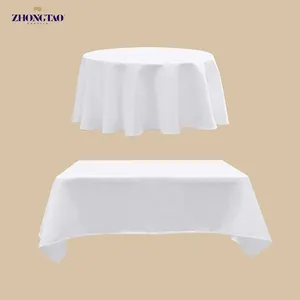 Premium White Satin Polyester Table Cover Dining Banquet Decoration Nappe De Table Mariage Mantel De Mesa Tablecloths For Event