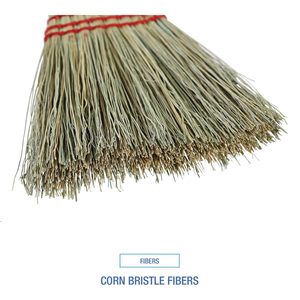 Boardwalk BWK951WC Yellow Corn Fiber Whisk <b>Brooms</b> 1 Dozen Pack with Plastic <b>Handle</b> for Home Use Dustpan Included - Product Image 2