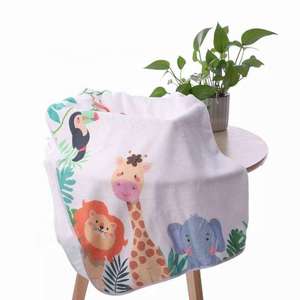 공장 도매 사용자 정의 만화 동물 프린트 플란넬 양털 월간 달력 아기 이정표 담요 - Product Image 2