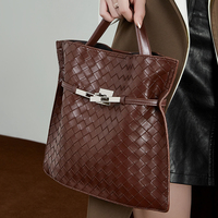 Echt lederen tas fabrikant Womans custom handtas retro geweven tas voor vrouwen hoge kwaliteit schoudertas grote capaciteit tassen